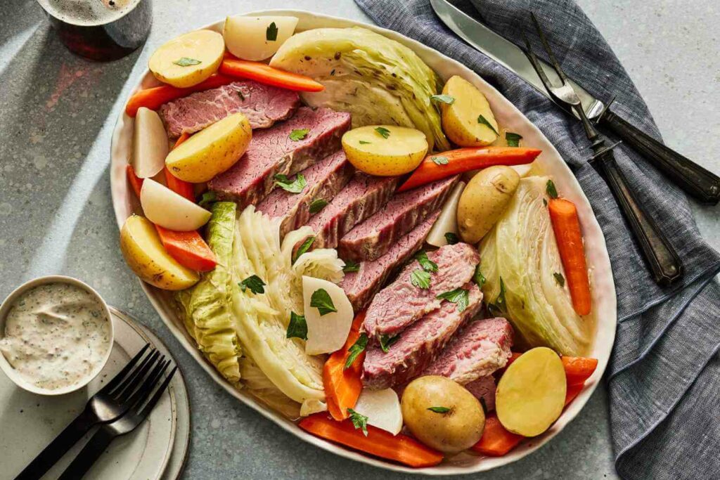 Image representing healthy corned beef with veggies
