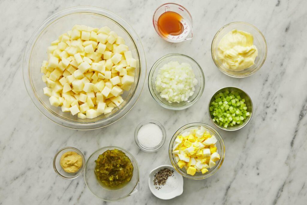 image representing ingredients of potato salad
